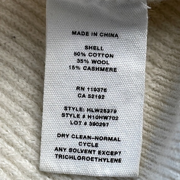 Helmut Lang Distressed V Neck Sweater Cut Out Rib Knit Off White Sz XS - Picture 16 of 16